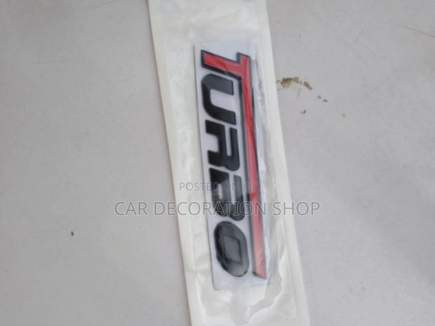 Black Red TURBO Decal Boot Sticker - thumbnail 2