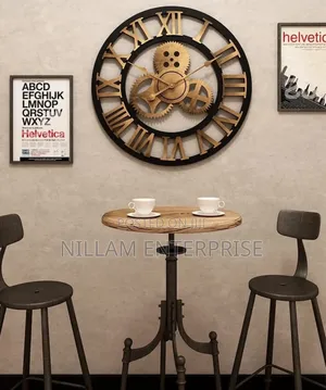 3D Roman Vintage Gear Pocket Wall Clock
