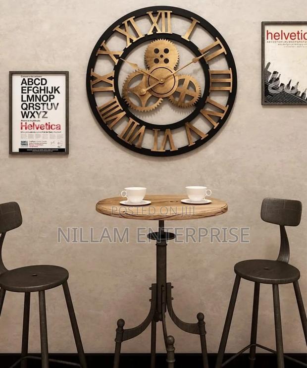 3D Roman Vintage Gear Pocket Wall Clock