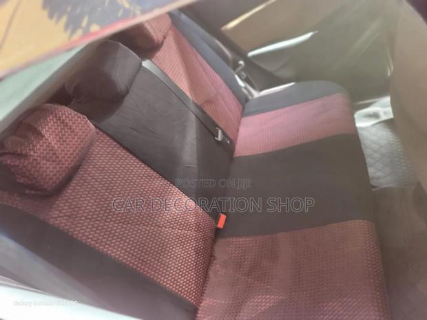 Car Fitted With Maroon Fabric Seat Cover With Leather Patch - thumbnail 2