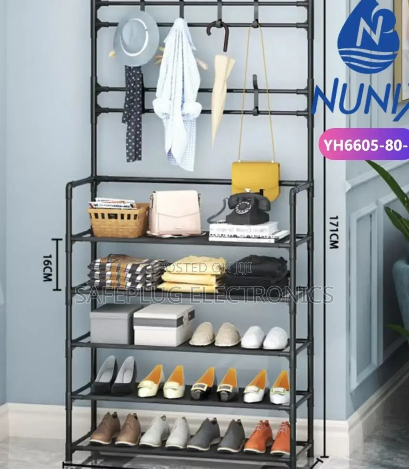 Nunix All-in-1 Shoe Rack/Coat Rack/Cap Scarf Clothes