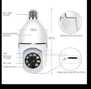 Bulb WIFI Dual 2 Lens Camera | WIFI Smart Camera V380 Pro