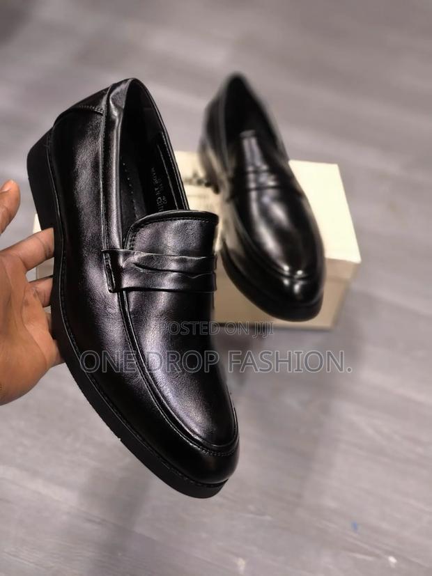 Black Leather Mens Shoes - thumbnail 2