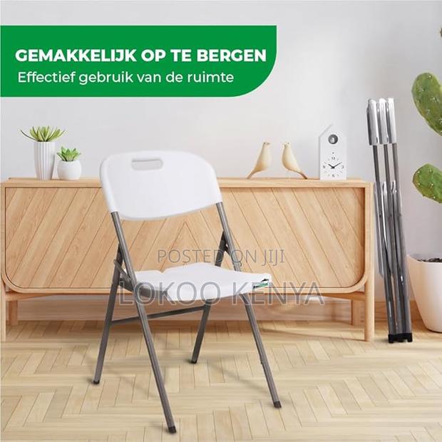 Office Chair : Metallic Foldable Space-Saving Office Chair