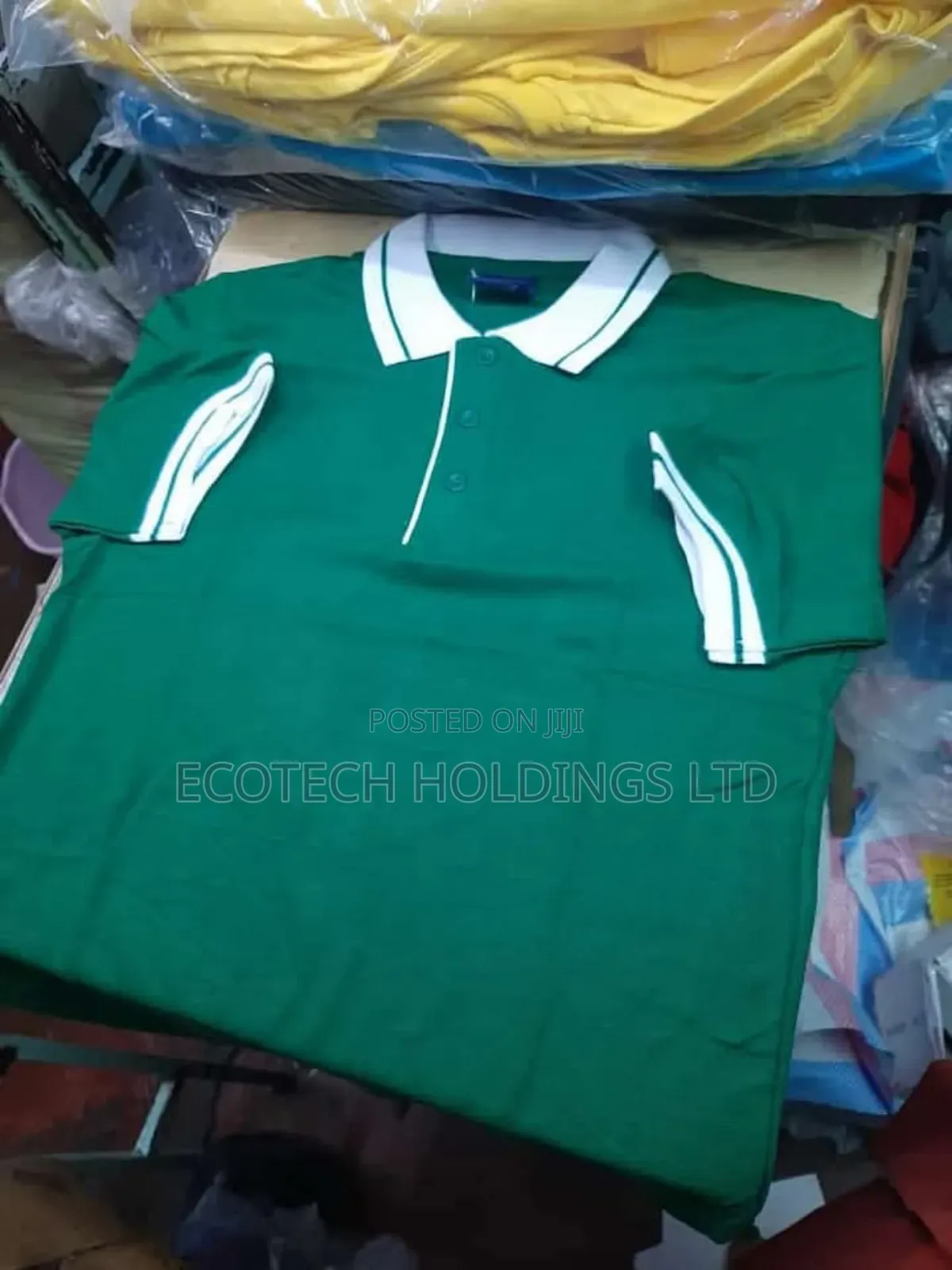 Vintage Dark Green Polo T Shirt With Collar Hf5rs
