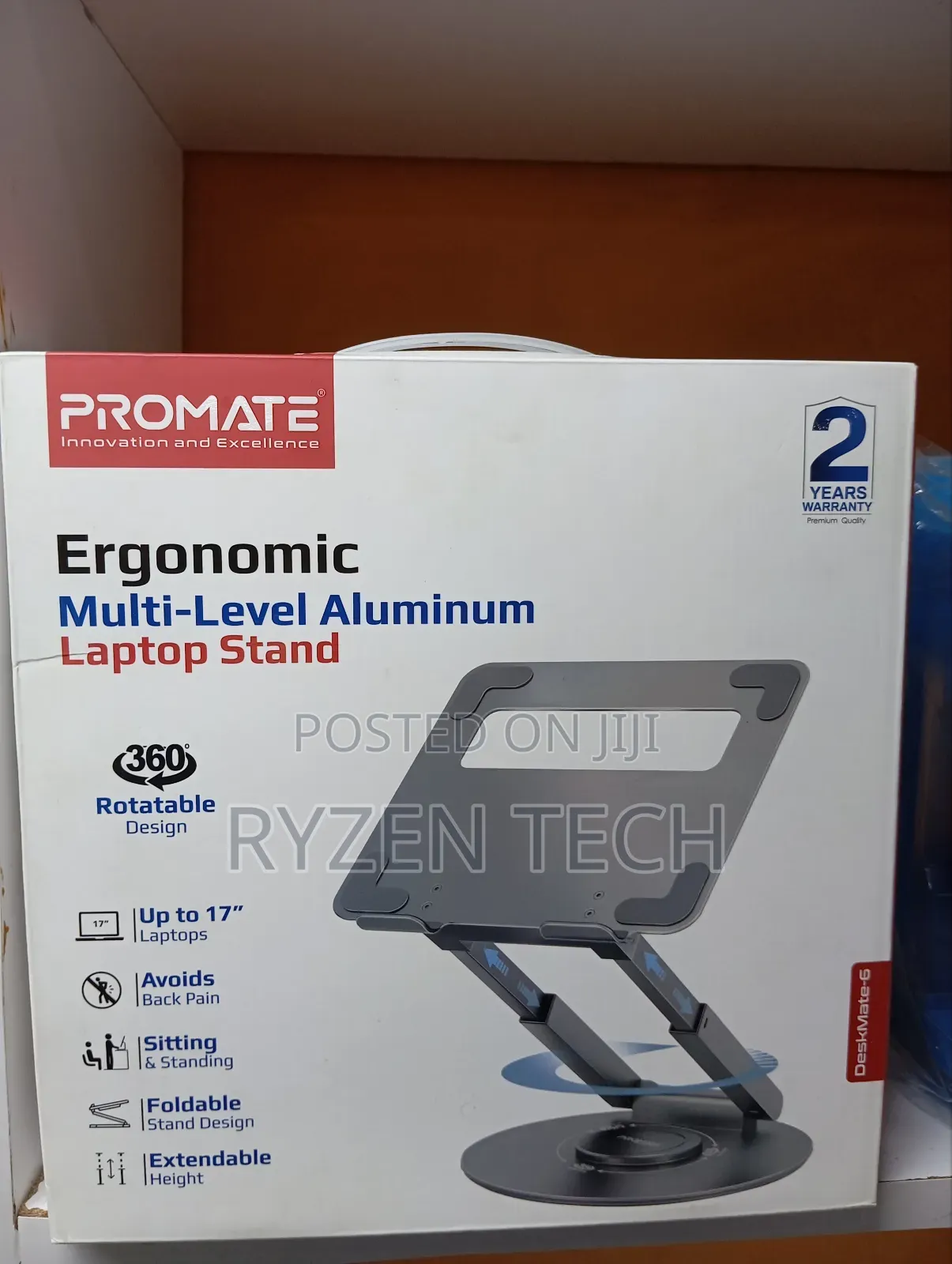 Promate Adjustable Height Laptop Stand/ Extendable Stand