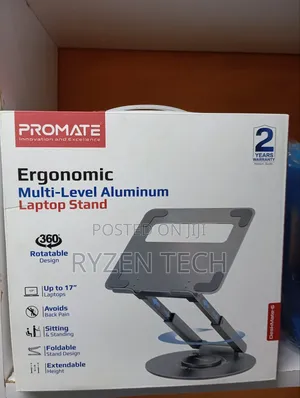 Promate Adjustable Height Laptop Stand/ Extendable Stand