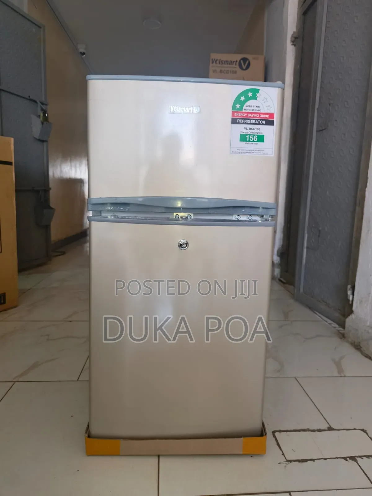 Double Door Volsmart 108L Fridge With Large Capacity Freezer