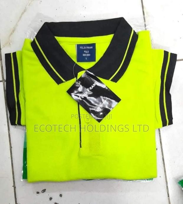 Polo T Shirt With Black Stripped Green Collar Km5rf