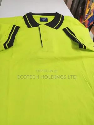 Polo T Shirt With Black Stripped Green Collar Km5rf