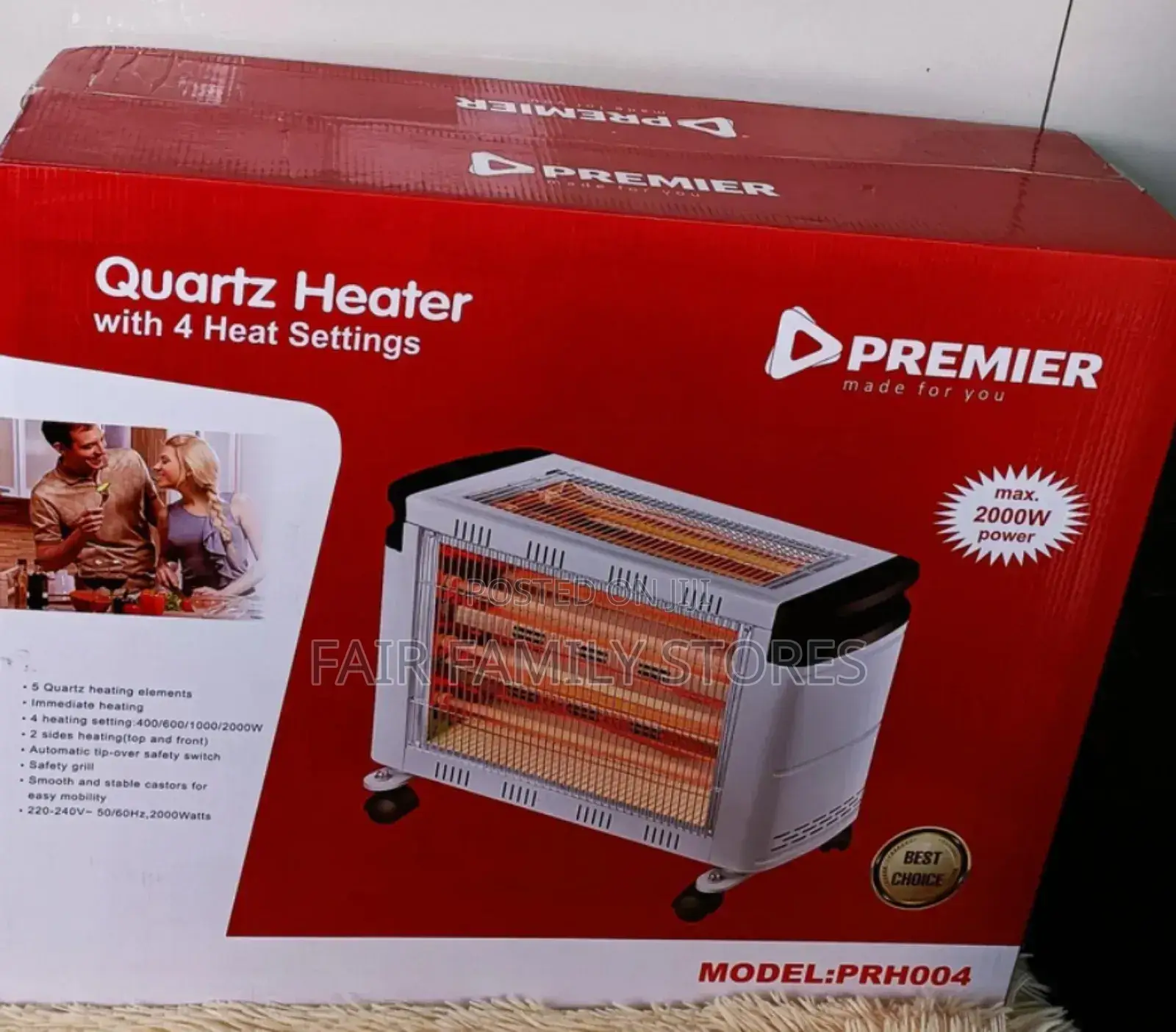 Premier Quartz ROOM Heater With Wheels