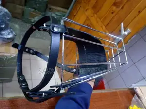 Dog Chrome Metal Muzzles Wire Basket Adjust Leather Straps