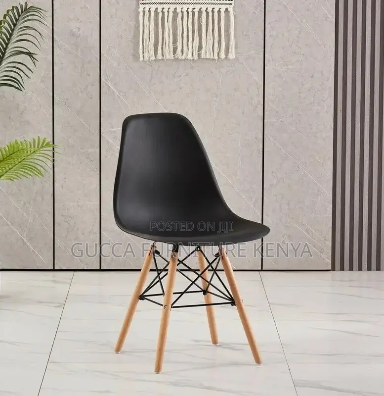 Home Chairs: Black Eiffel Plastic Dining Chair
