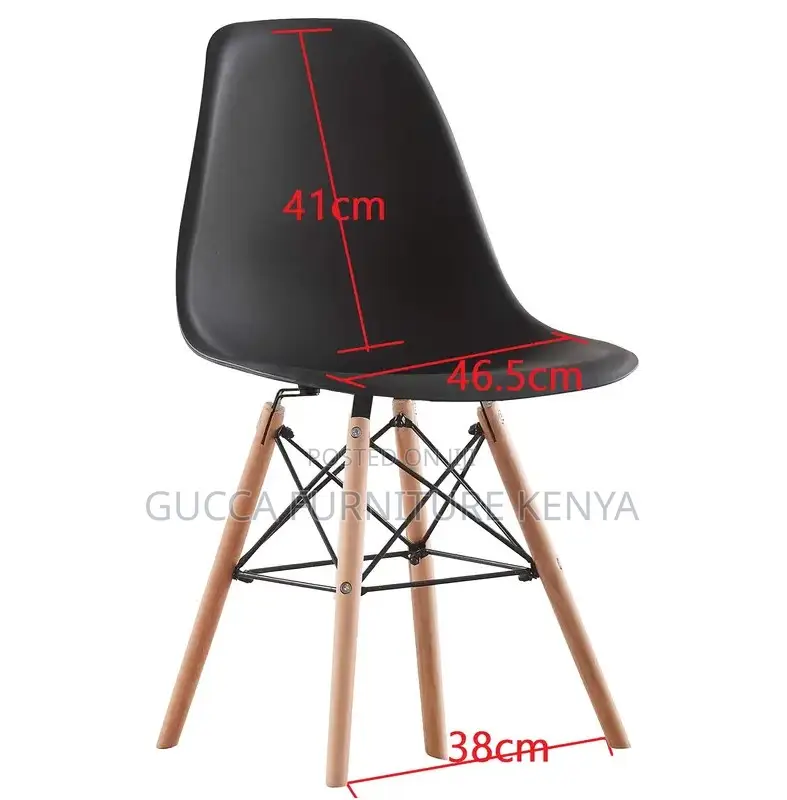 Home Chairs: Black Eiffel Plastic Dining Chair
