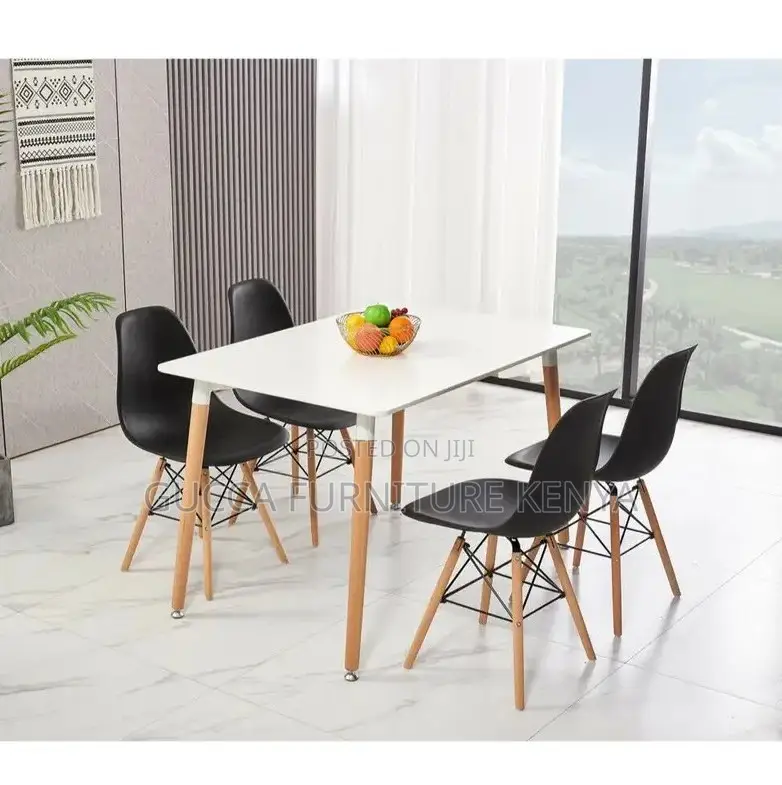 Home Chairs: Black Eiffel Plastic Dining Chair