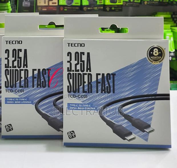 Tecno 3.25A Type C Super Fast Charging Cable New Sealed - thumbnail 2
