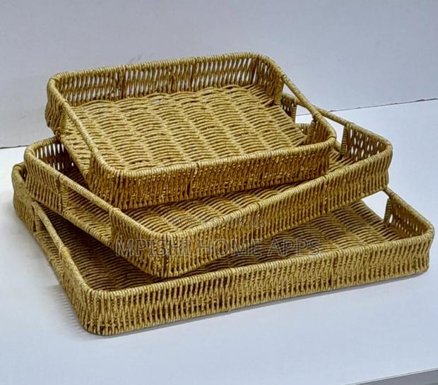 3pcs Rattan Trays - main view