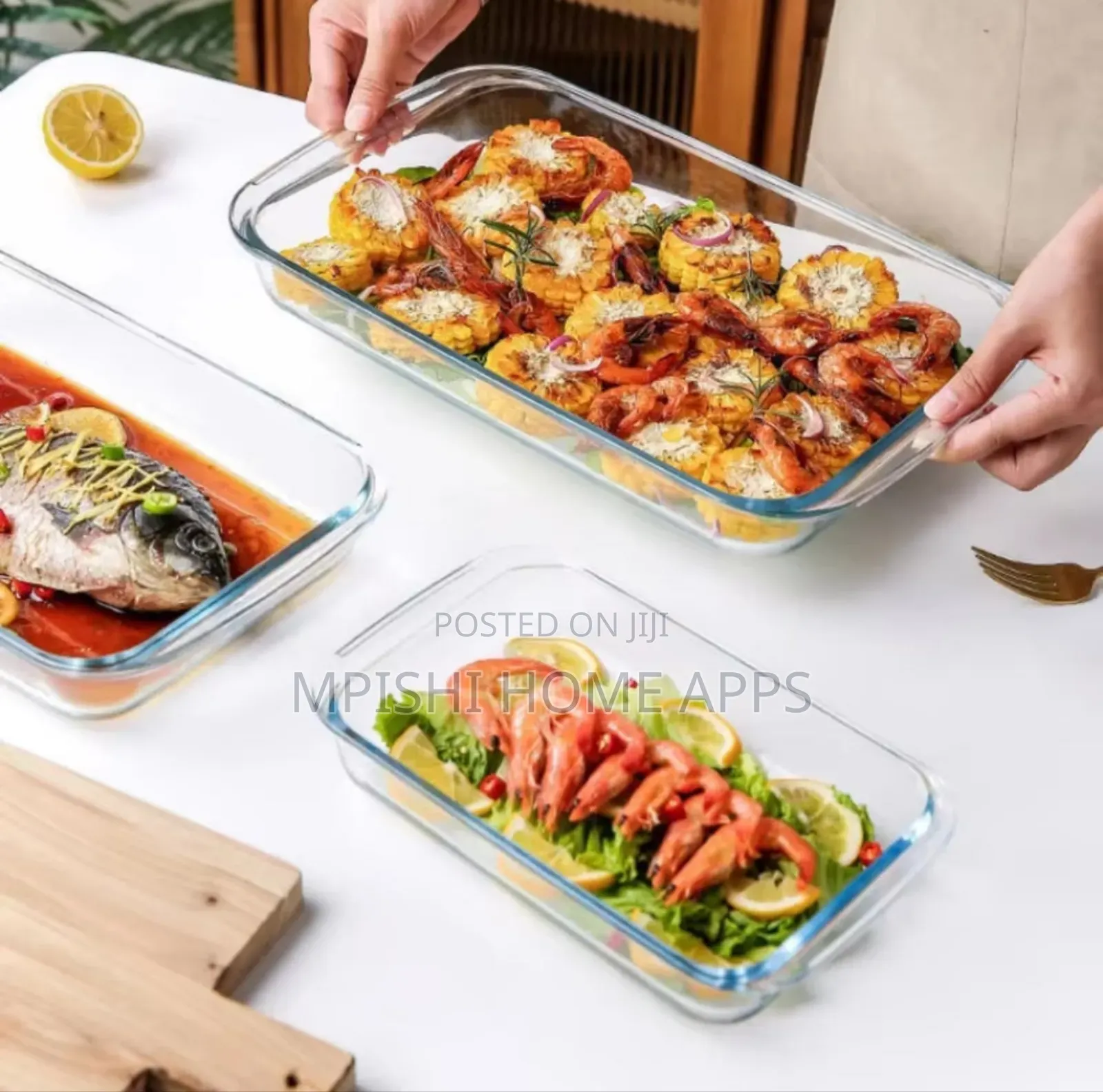 3pcs Baking and Microwavable Glass Casserole Tins