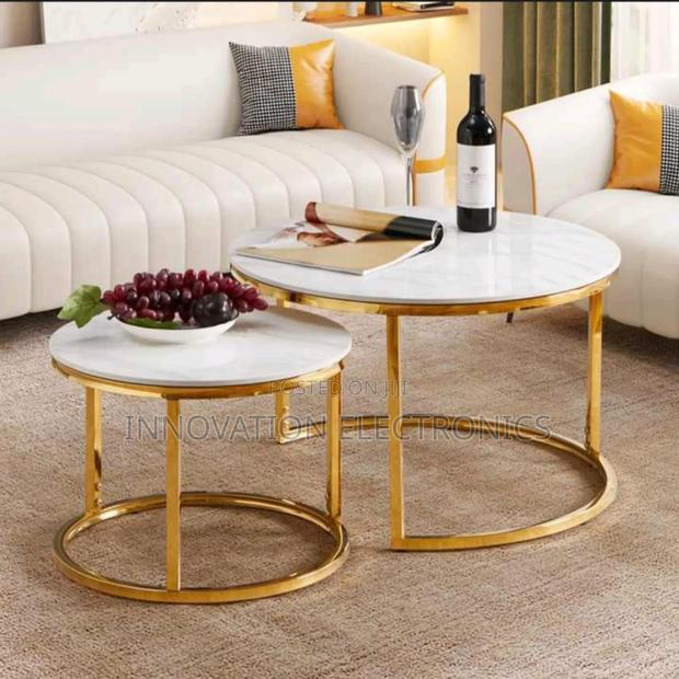 Marble Glass Effect Nesting Coffee Table - main view