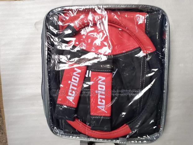 Waterproof Red Black Seat Top Leather Cushion - main view