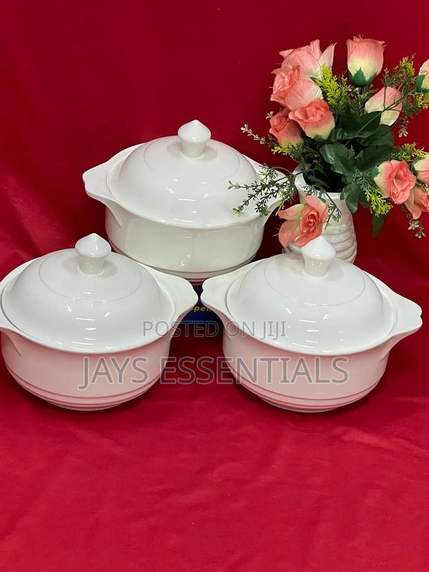 3pc White Serving Dishes Set