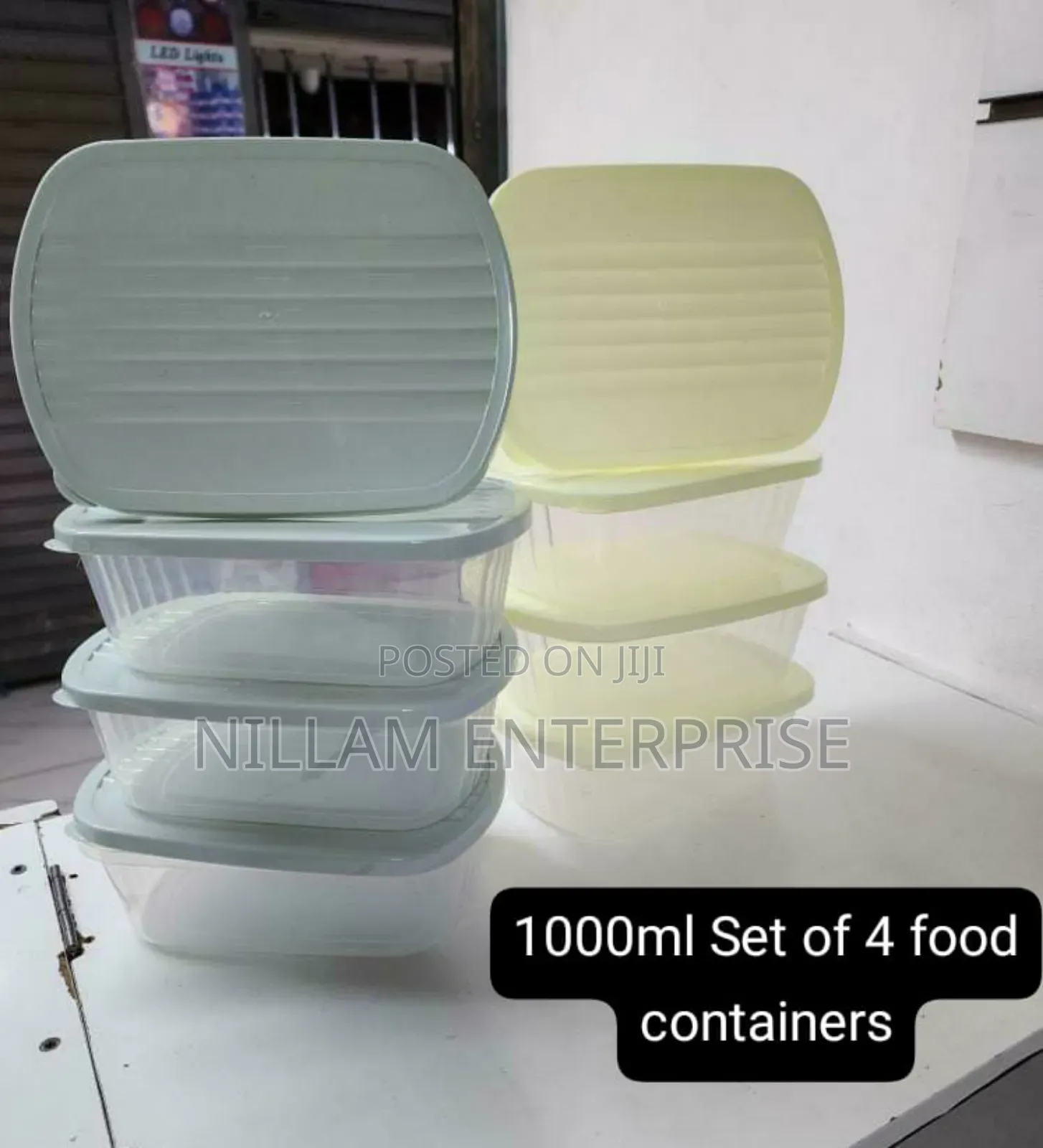 4pc 1000ml Food Storage Box,