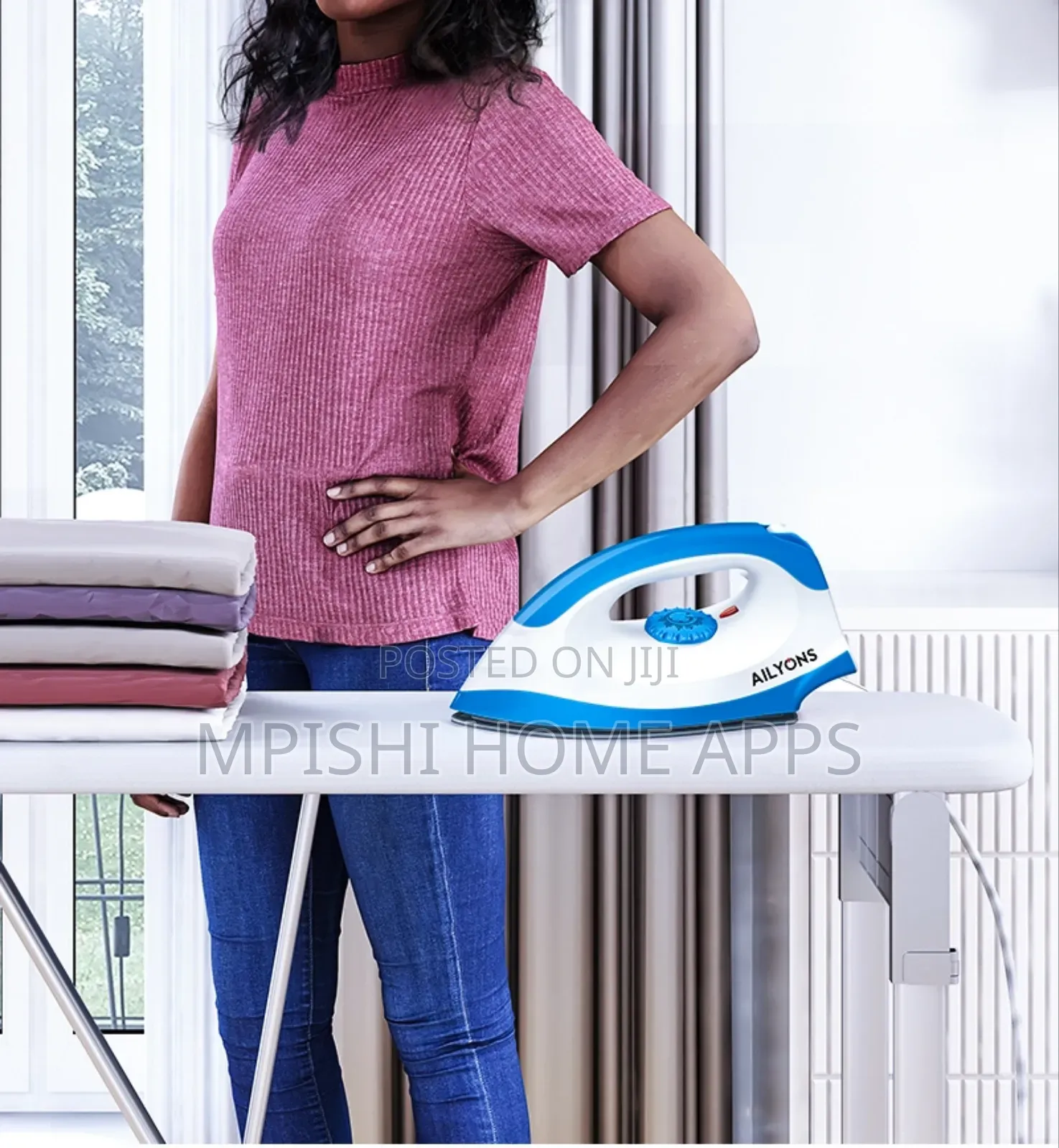 AILYONS HD198A-S Electric Iron Stainless Steel Bottom Plate