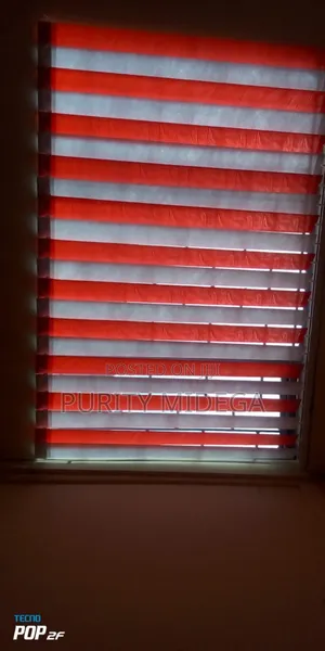 Red and White Vertical Blinds Fabrics