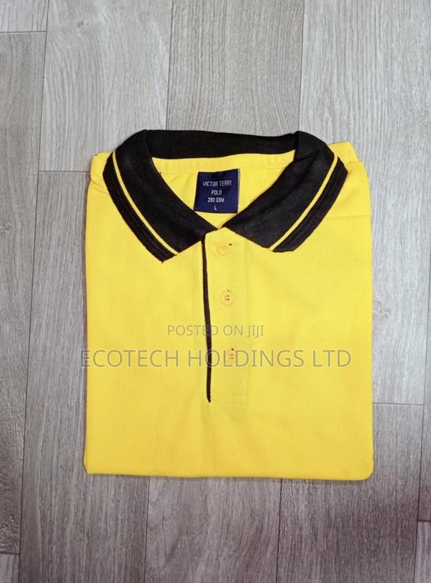 Vintage Yellow Polo T Shirt With Collar Kf3wqz