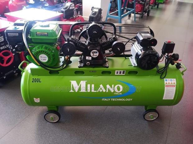 Milano Italia Air Compressor With Engine and Motor - main view
