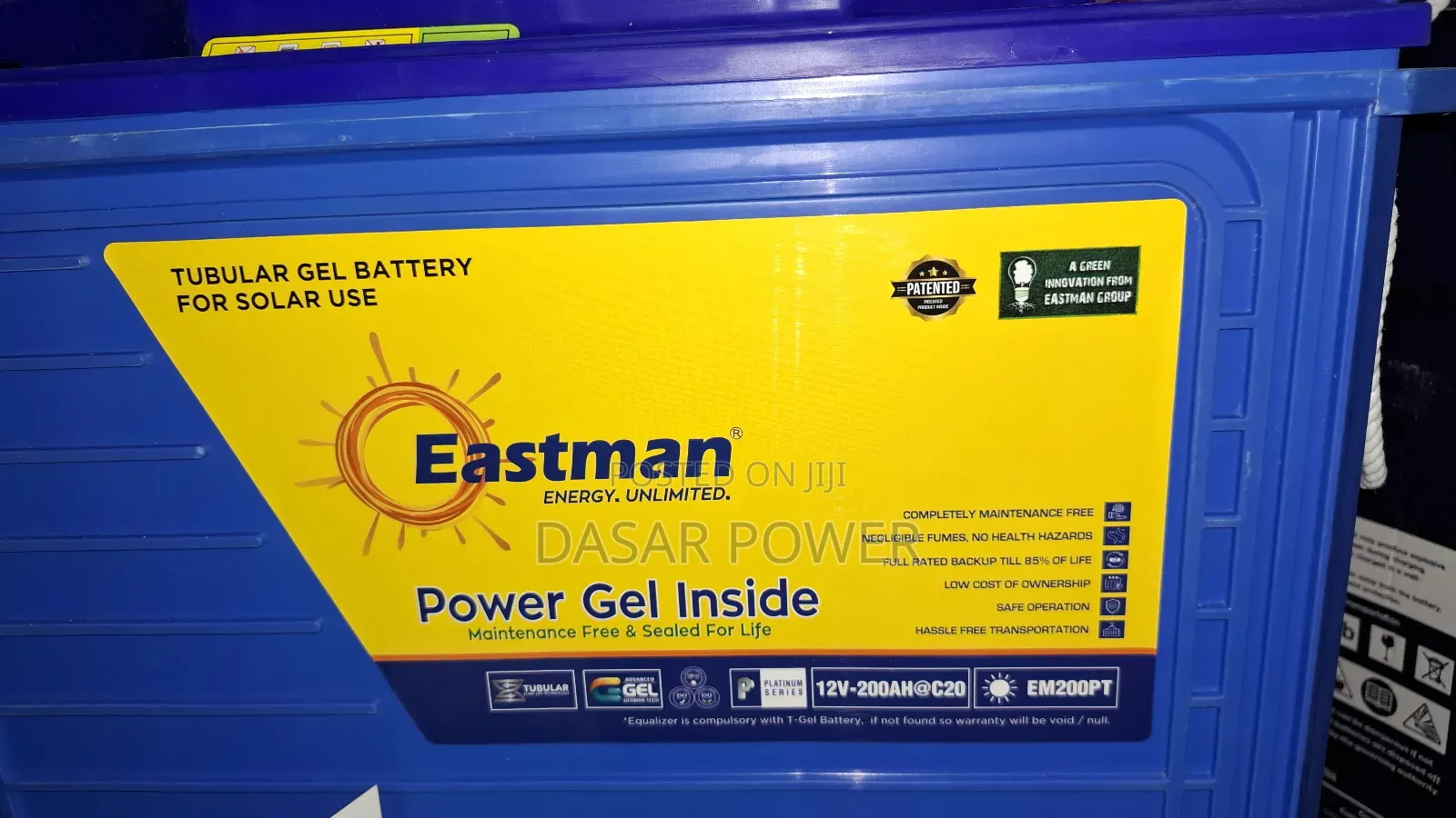 Eastman Tubelar Gel Battery