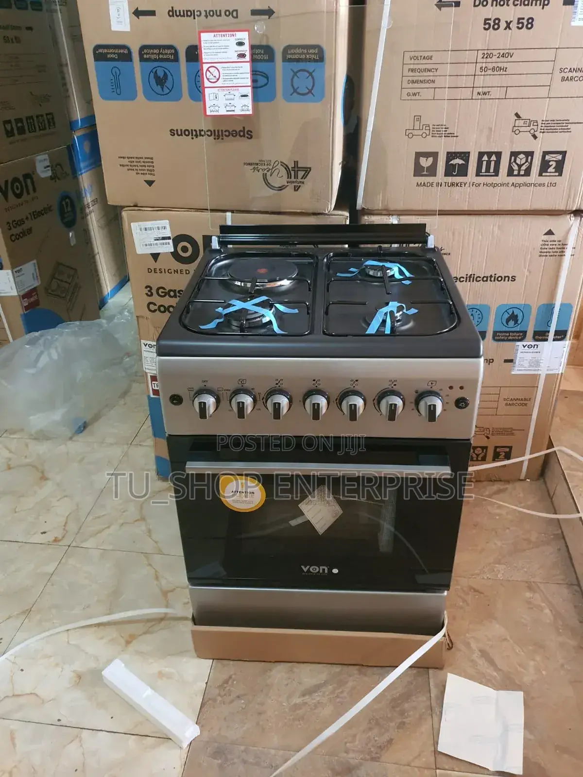 Cooker!!Von Cooker 3 Gas + 1 Electric - VCF553141FFG,