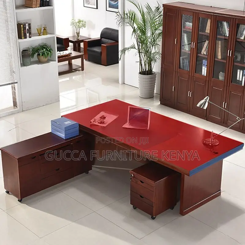 Office Tables:180cm Mobile Executive Mahogany Directors Desk