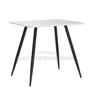 Dining Tables:White Marble Dining Table With Black Metal Leg