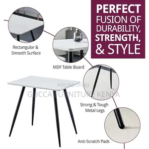 Dining Tables:White Marble Dining Table With Black Metal Leg