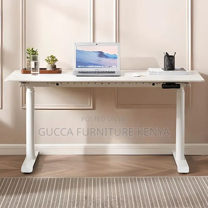 Office Tables:140cm Motorized Stone Sit Stand Office Desk