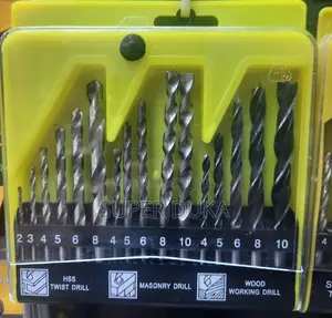 Bits. 16pcs HSS Twist, Masonry Wood Work Drill Bits