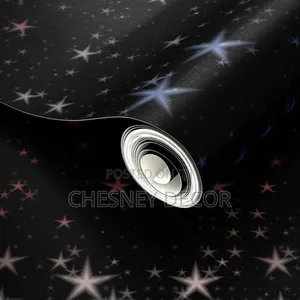 Black Wallpaper With Blue Stars for Kids