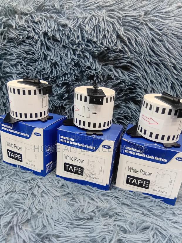 DK-22205 Continuous Paper Label Roll – Black on White,