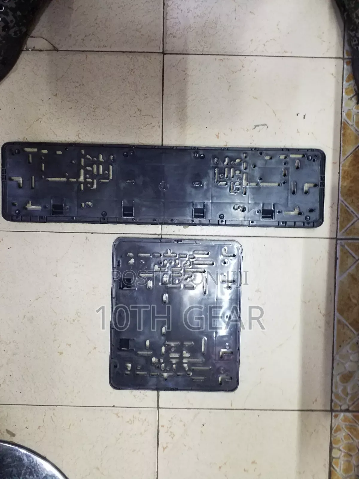 Black Number Plate Holder 2 Pieces Long and Short