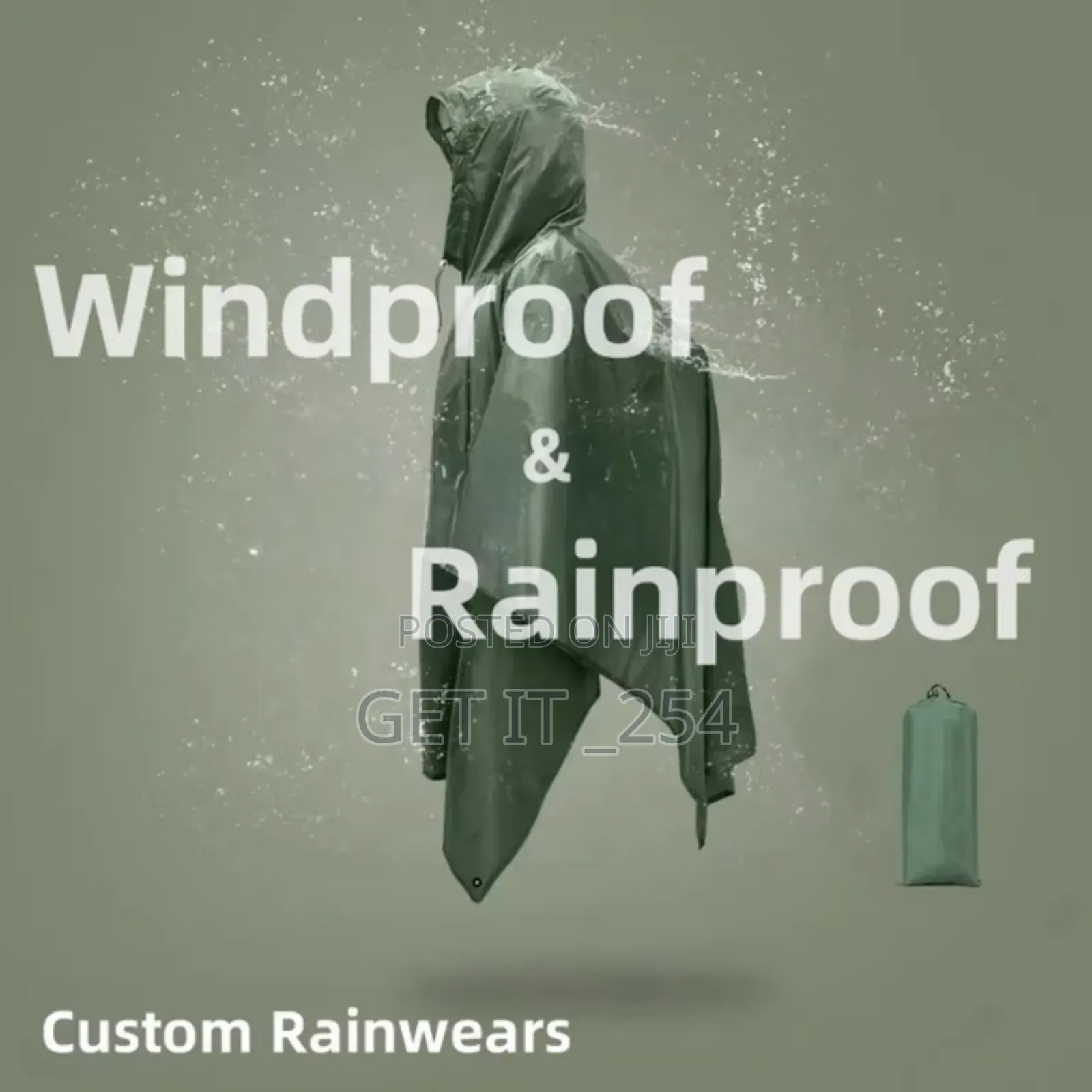 Poncho Raincoats
Colors Green ,Black And Kdf