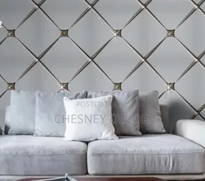 Grey Square-Star Shaped Wallpaper