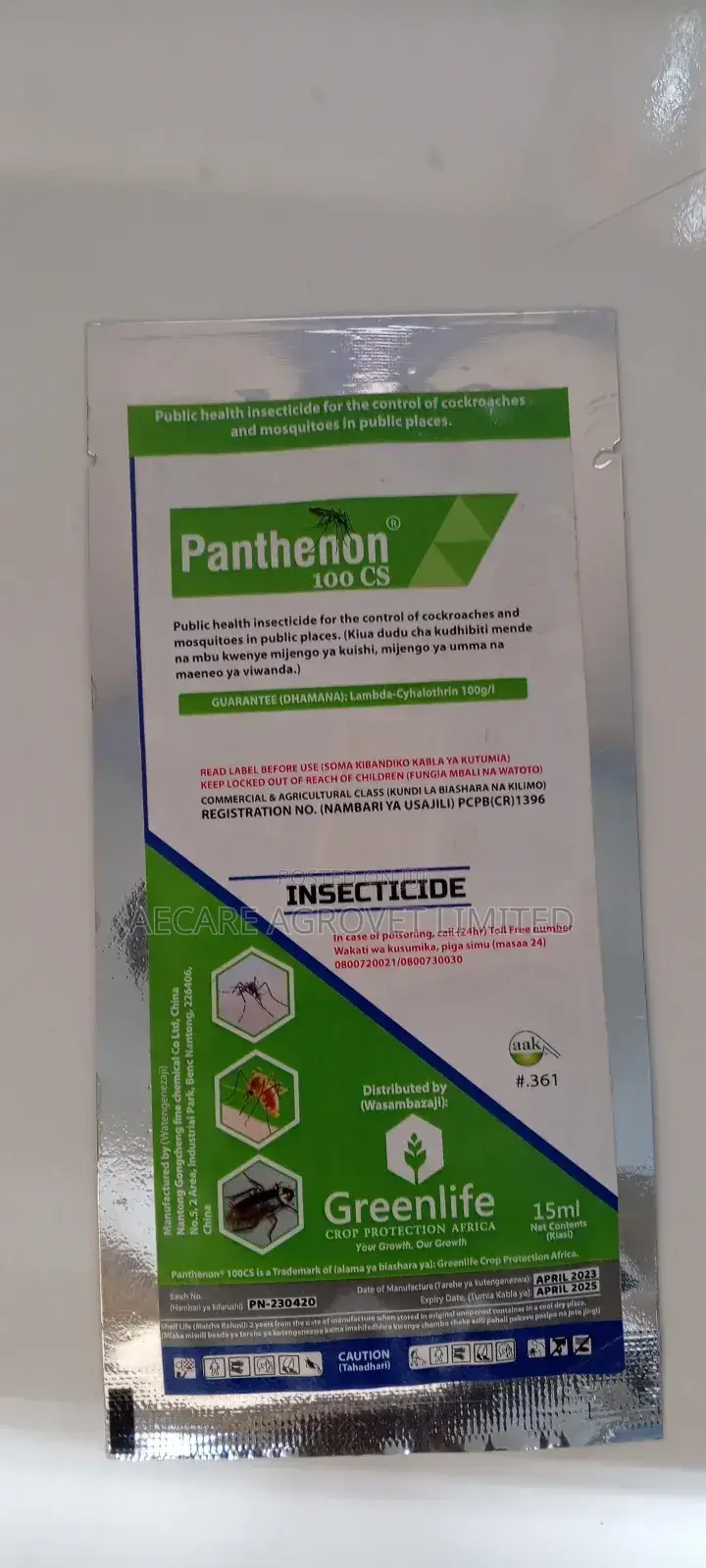 Panthenon 15ml and 65ml Mosquito Insecticide 100cs
