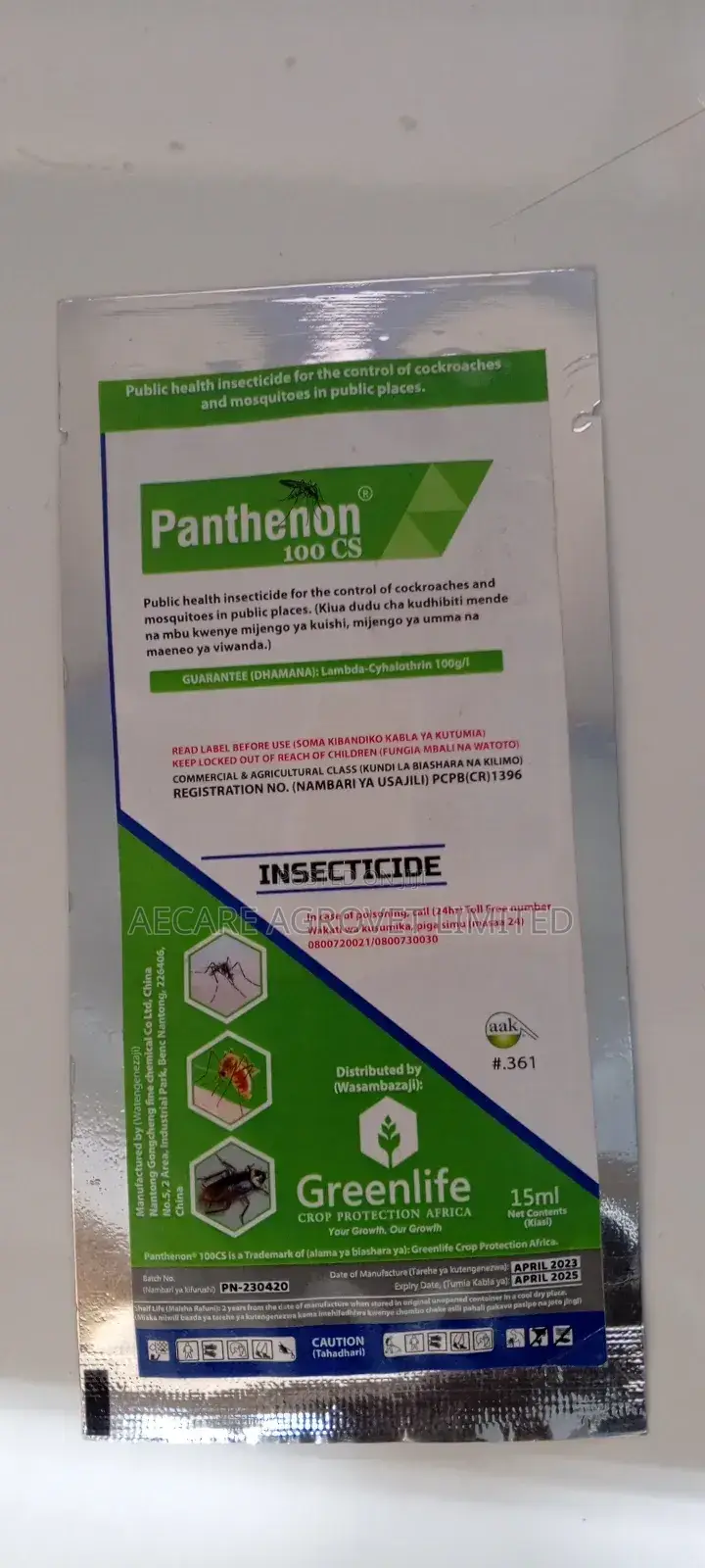 Panthenon 15ml and 65ml Mosquito Insecticide 100cs
