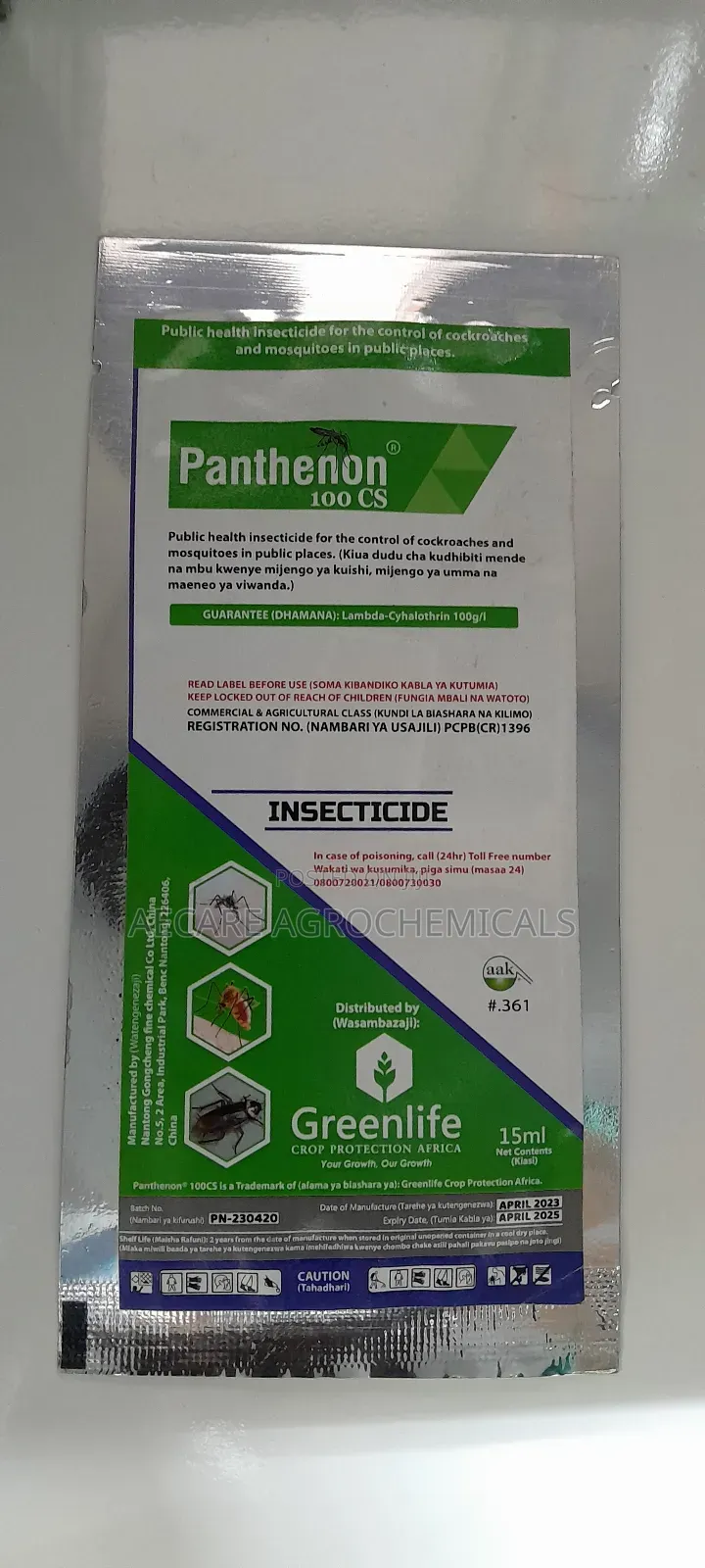 Panthenon 100cs Mosquitoe Insecticide 15ml