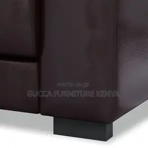 Sofas:5-User Black Leather Contemporary Office Sofa