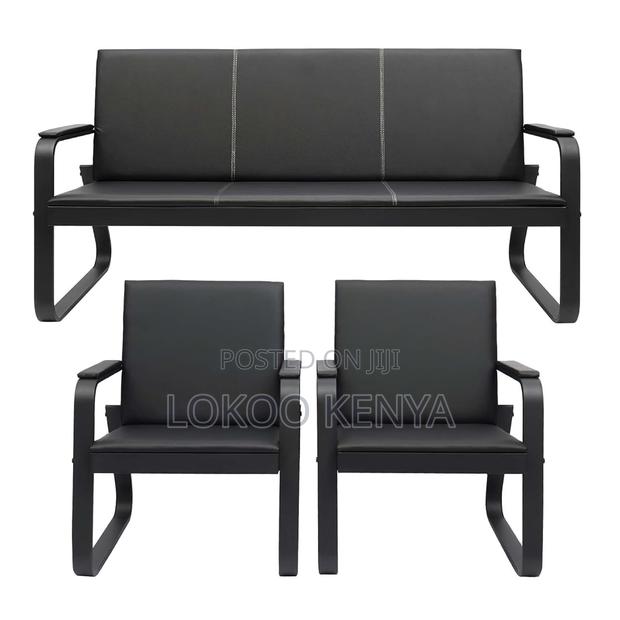 Office Sofa: 5-Seater Faux Leather Executive Office Sofa - thumbnail 4