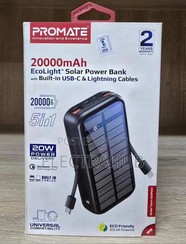 Promate Solatank-20pdci 20000mah Powerbank New Sealed