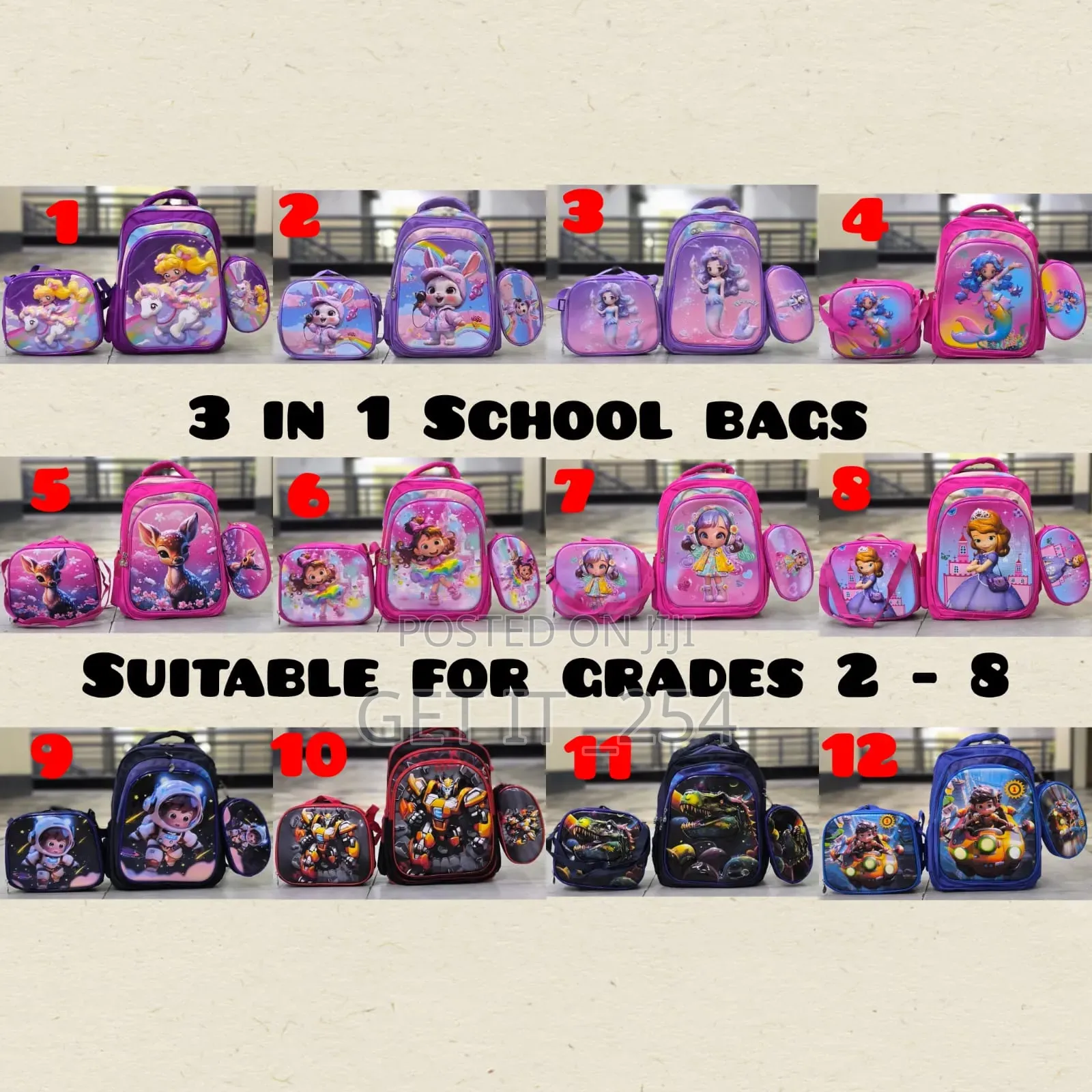 .*3 In 1 School Bags*

▪ Size 42cm*30cm*18cm.
▪Suita