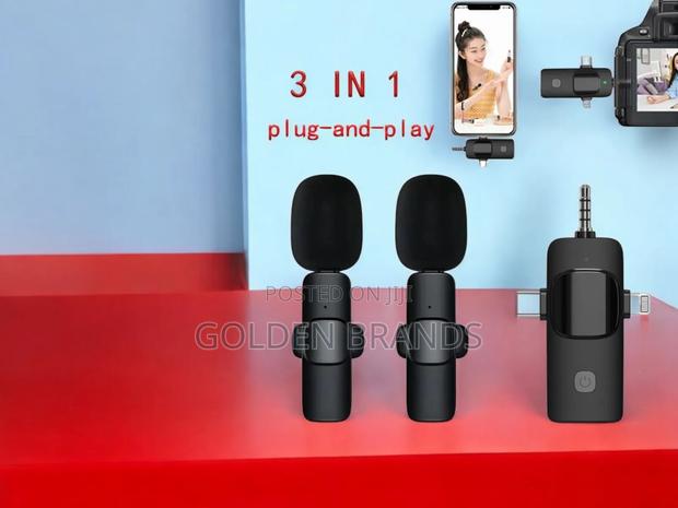 Mini 2 Lapel Wireless Microphones, 3 in 1for iPhone-android - main view